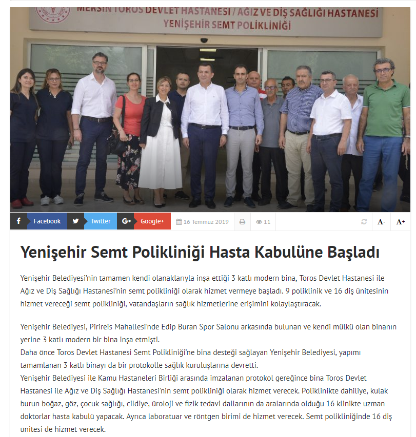 Yenişehir Semt Polikliniği Hasta Kabulüne Başladı