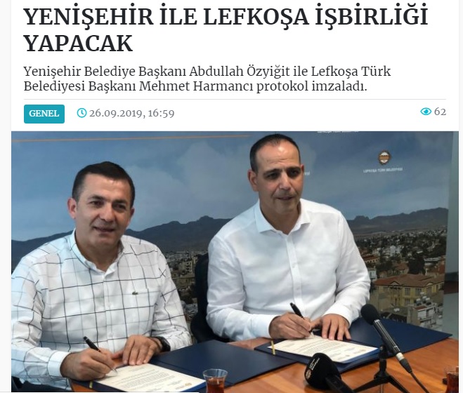 Yenişehir İle Lefkoşa İşbirliği Yapacak