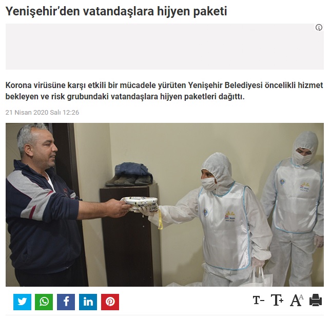 Yenişehir’den Vatandaşlara Hijyen Paketi