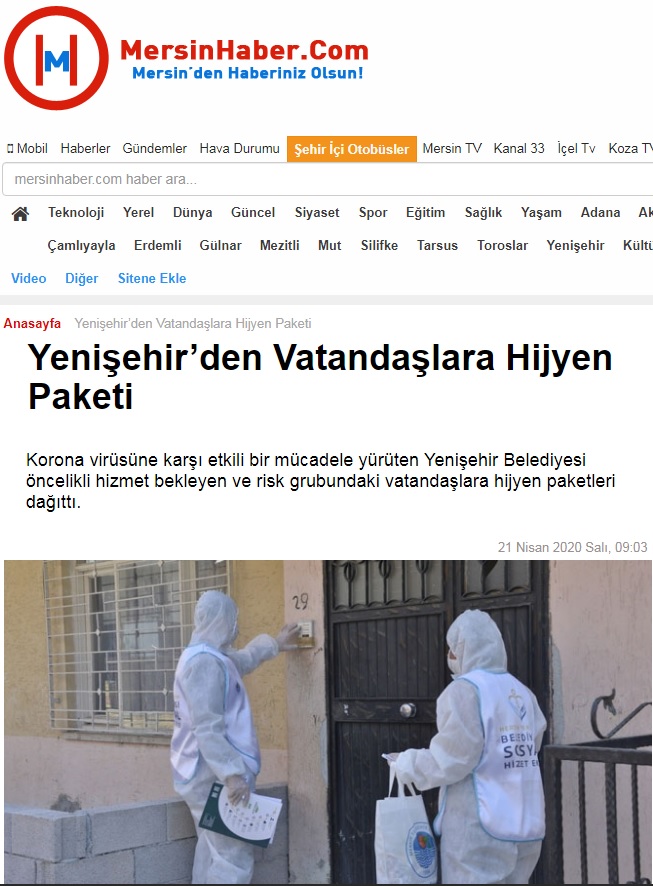 Yenişehir’den Vatandaşlara Hijyen Paketi