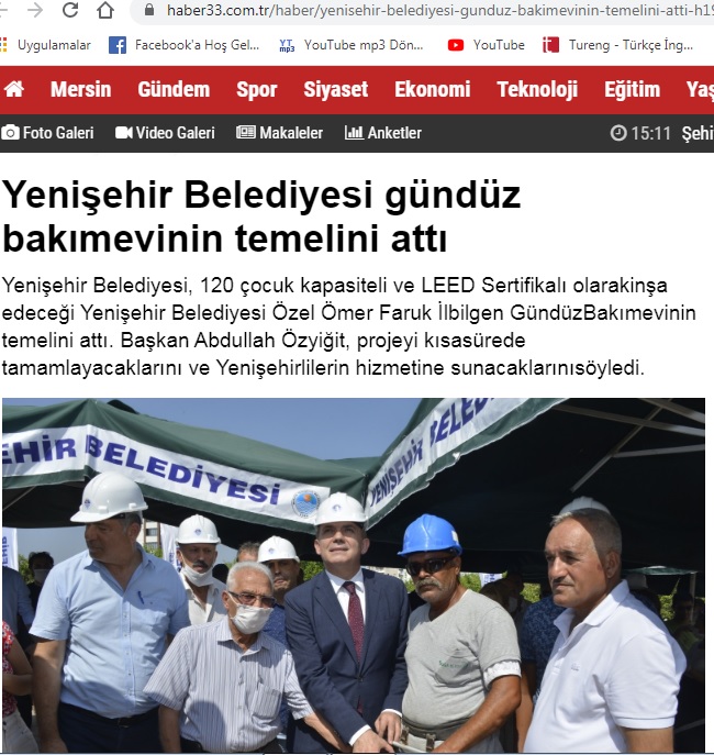 Yenişehir Belediyesi gündüz bakımevinin temelini attı