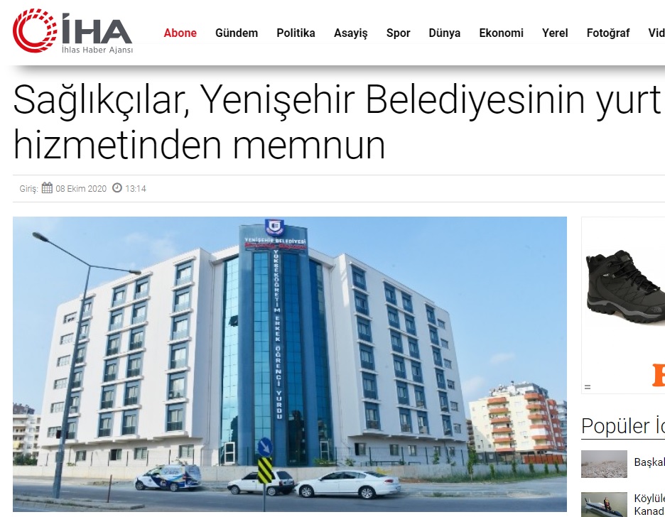 Sağlıkçılar Yenişehir Belediyesinin yurt hizmetinden memnun