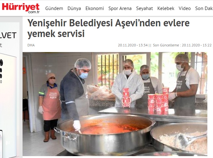 Yenişehir Belediyesi Aşevi’nden evlere yemek servisi
