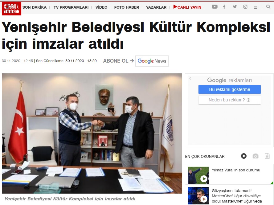 Yenişehir Belediyesi Kültür Kompleksi için imzalar atıldı