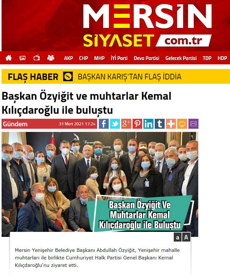 Başkan Özyiğit ve muhtarlar Kemal Kılıçdaroğlu ile buluştu