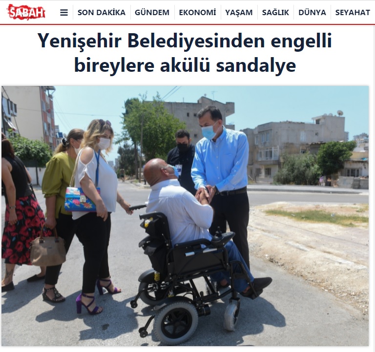 Yenişehir Belediyesinden engelli bireylere akülü sandalye