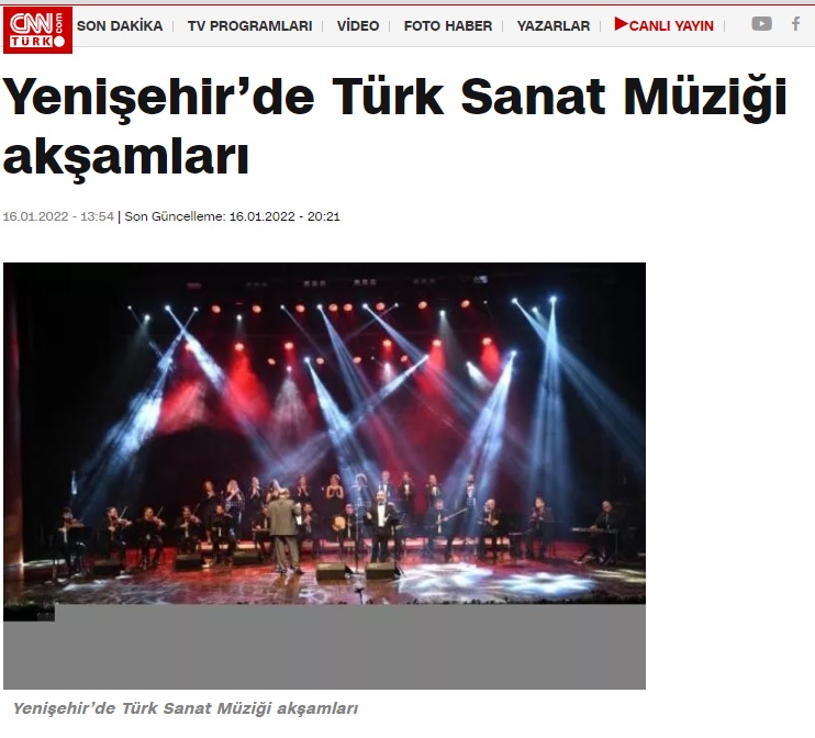 Yenişehir'de Türk Sanat Müziği akşamları