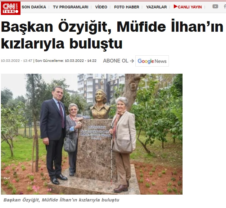 Başkan Özyiğit, Müfide İlhan’ın kızları Simla İlhan ve Ayla İlhan Börekçi ile buluştu