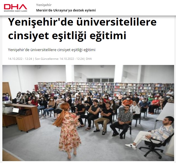 Yenişehir Belediyesinden üniversitelilere cinsiyet eşitliği eğitimi