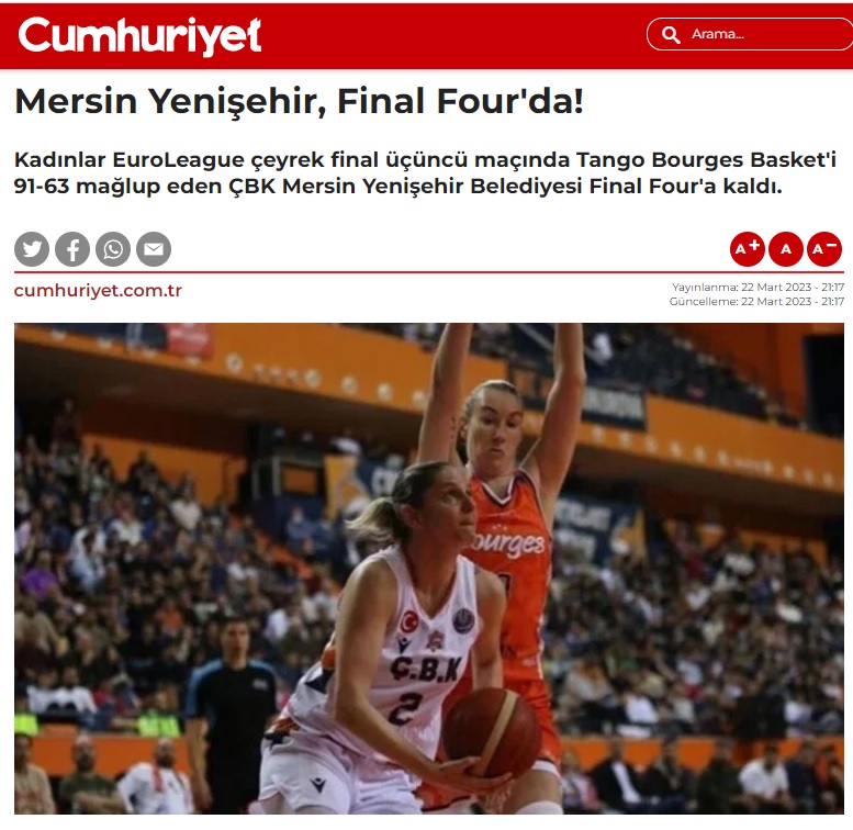 Mersin Yenişehir, Final Four'da!