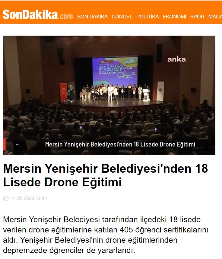 Drone eğitimlerini tamamlayan 405 öğrenci sertifikalarını aldı