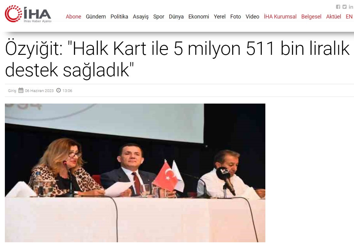 Başkan Özyiğit, “ Yenişehir Halk Kart ile 5 milyon 511 bin TL’lik nakdi destek sağladık”
