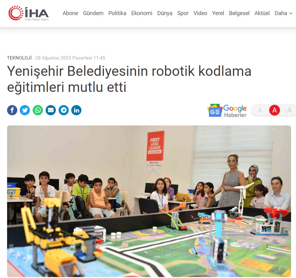 Yenişehir Belediyesinin robotik kodlama eğitimleri aileleri de çocukları da mutlu etti