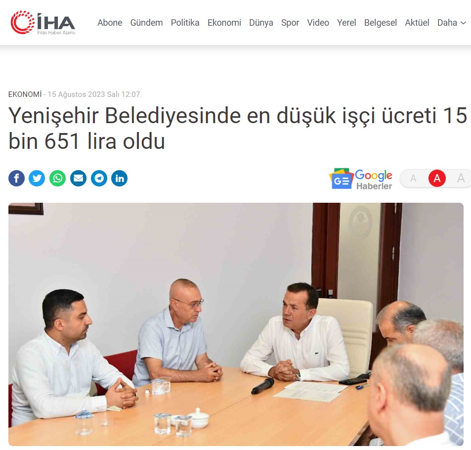 Başkan Özyiğit, “Belediyemizde en düşük işçi ücretini 15.651,77 TL olarak belirledik”