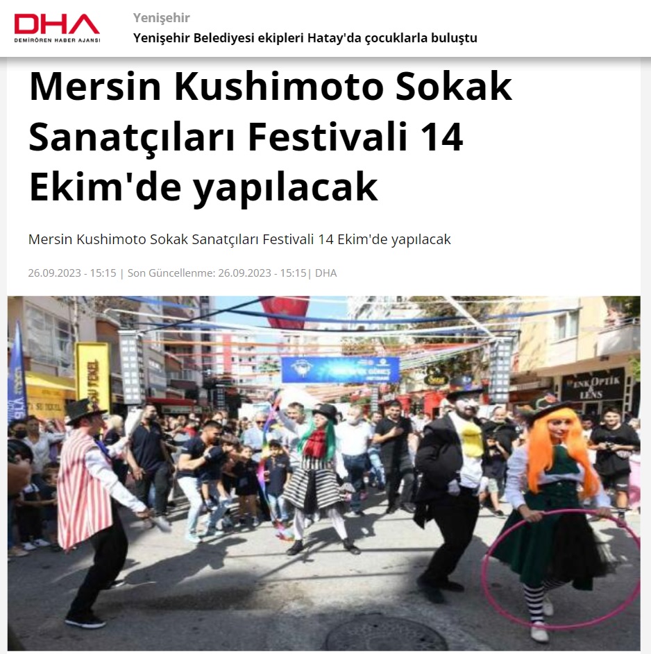 5. Mersin Kushimoto Sokak Sanatçıları Festivali 14 Ekim’de yapılacak