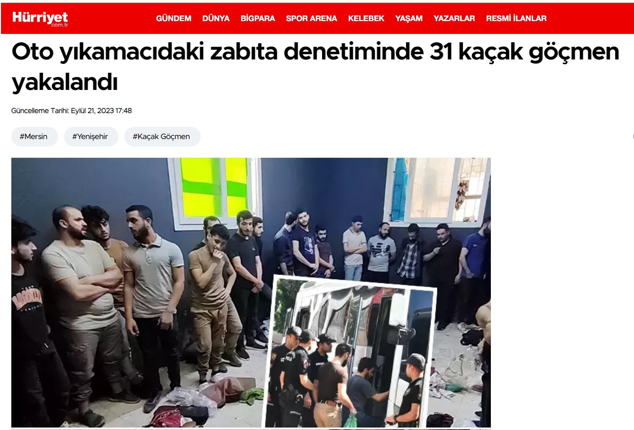 Yenişehir Belediyesi zabıtası iş yerinde 28 kaçak göçmen tespit etti