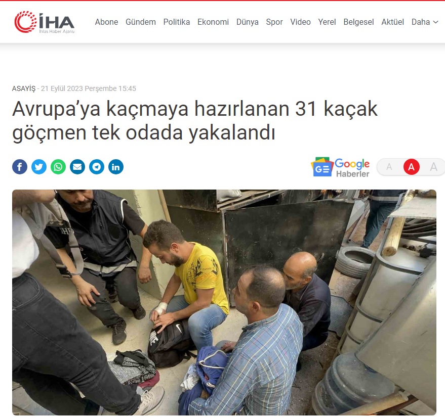 Yenişehir Belediyesi zabıtası iş yerinde 28 kaçak göçmen tespit etti
