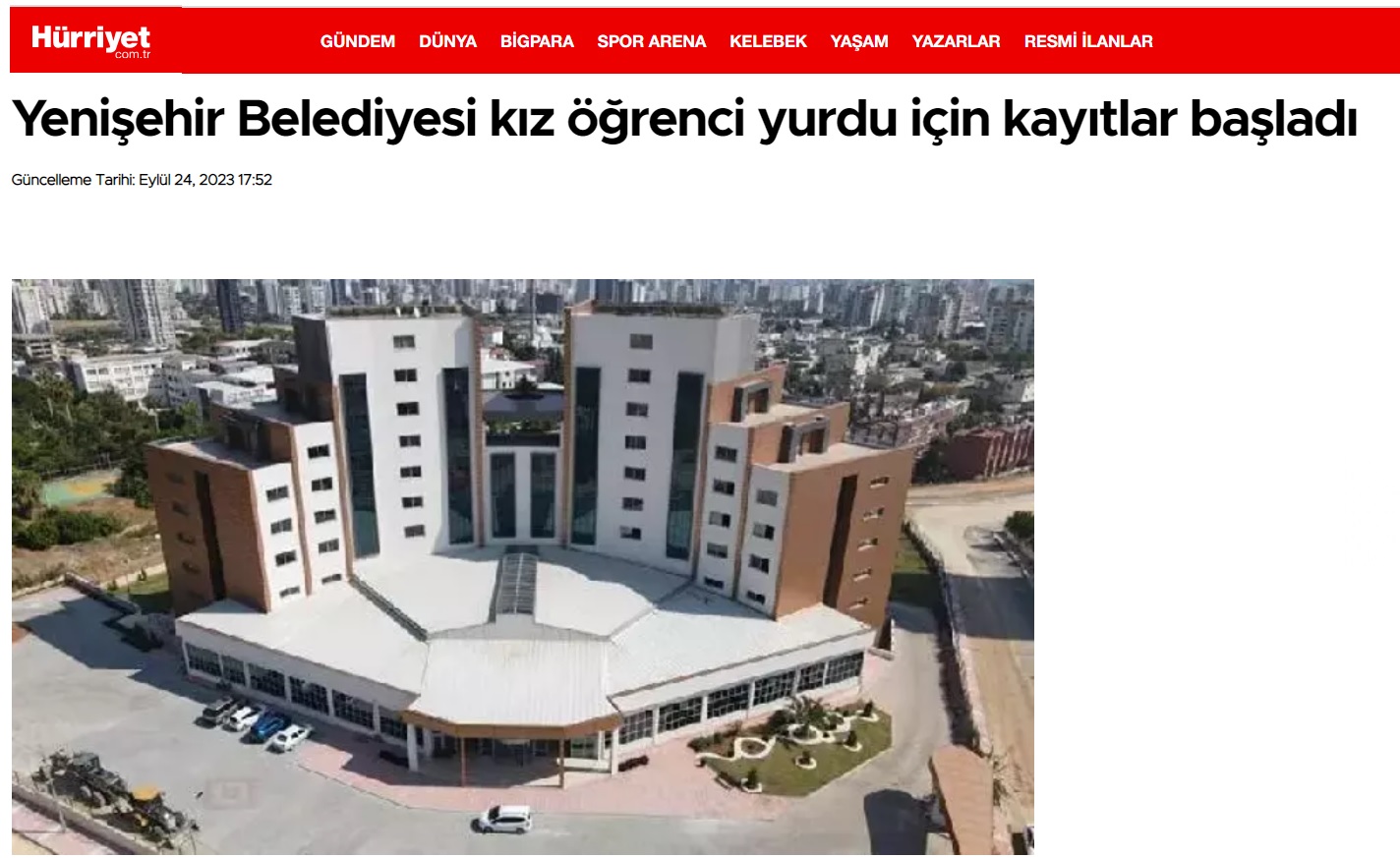 Yenişehir Belediyesi kız öğrenci yurdu için kayıtlar başladı