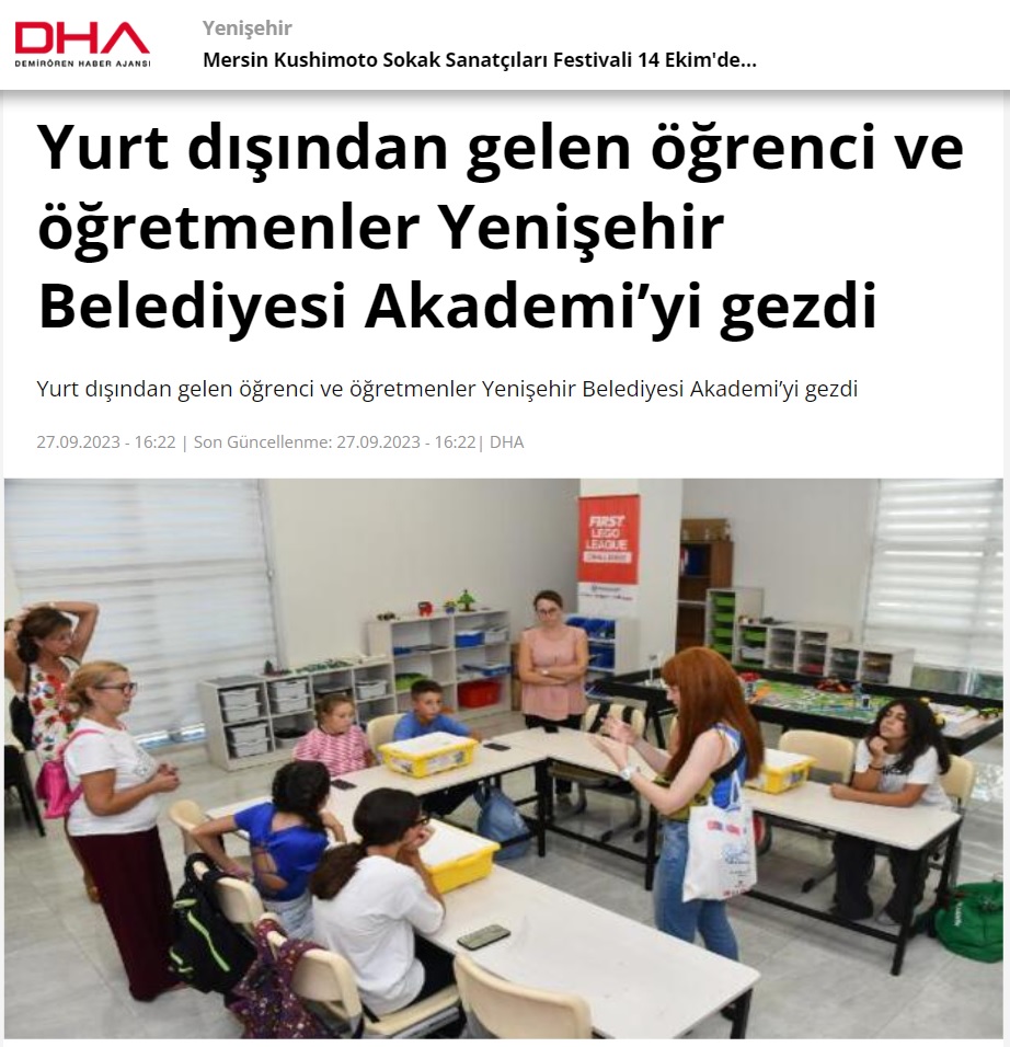 Yurt dışından gelen öğrenci ve öğretmenler Yenişehir Belediyesi Akademi’yi gezdi