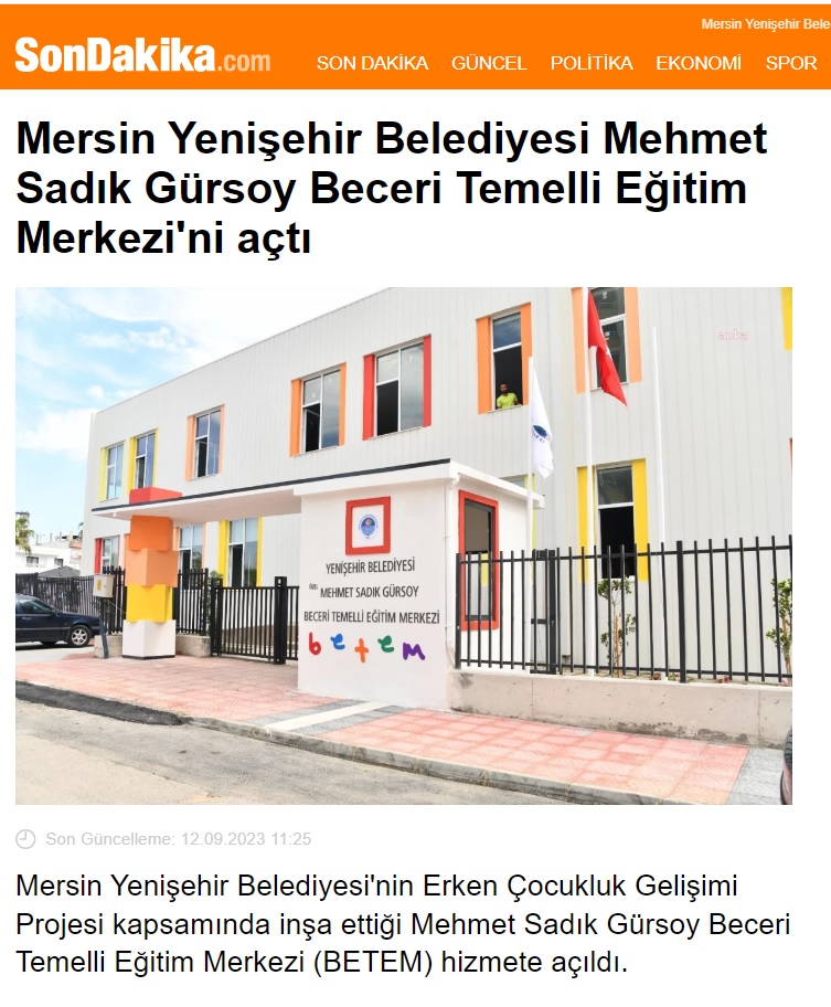 Yenişehir Belediyesi inşa ettiği ikinci BETEM’i açtı