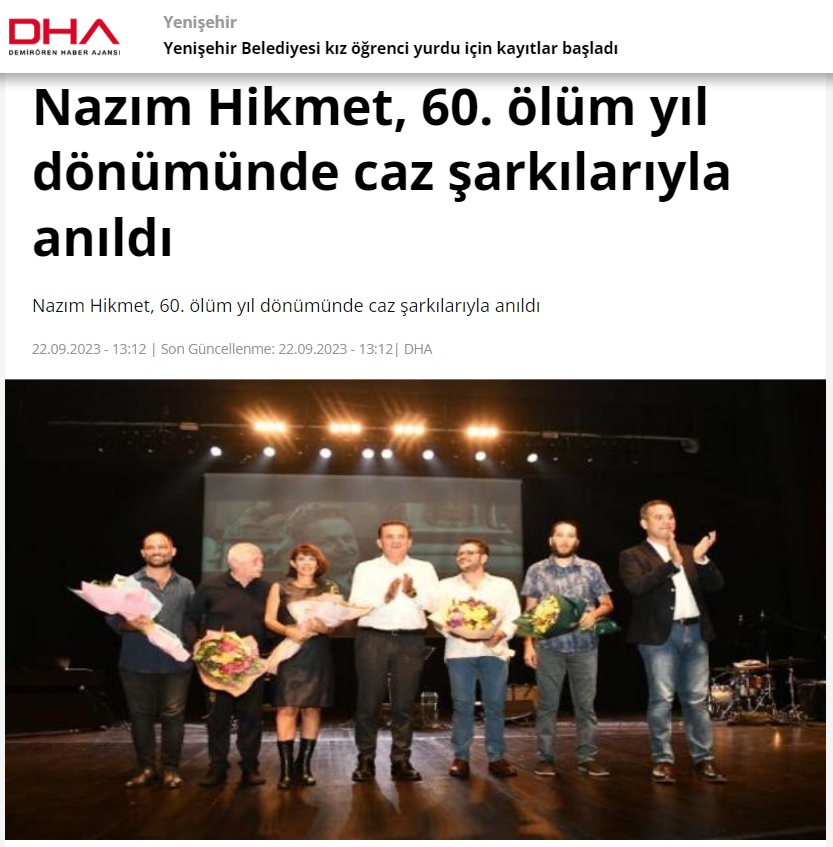 Nâzım Hikmet, 60. ölüm yıl dönümünde caz şarkılarıyla anıldı