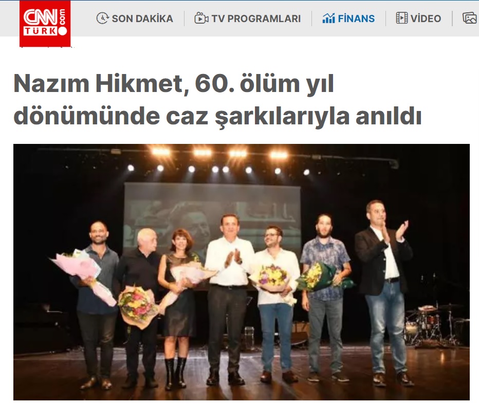 Nâzım Hikmet, 60. ölüm yıl dönümünde caz şarkılarıyla anıldı