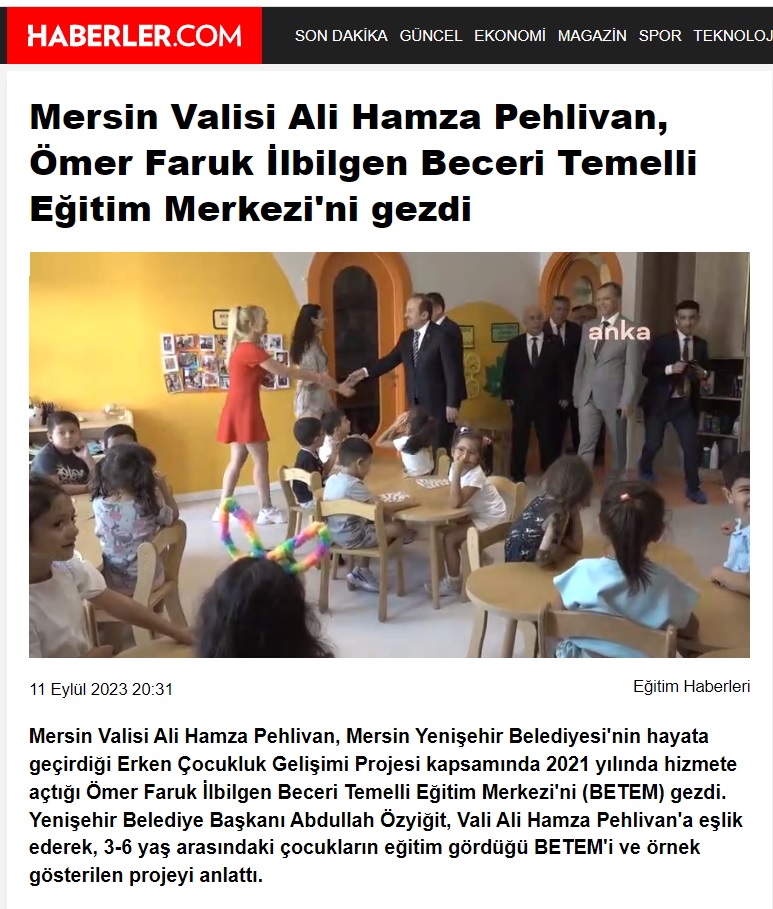 Mersin Valisi Ali Hamza Pehlivan, Yenişehir Belediyesi BETEM’i gezdi