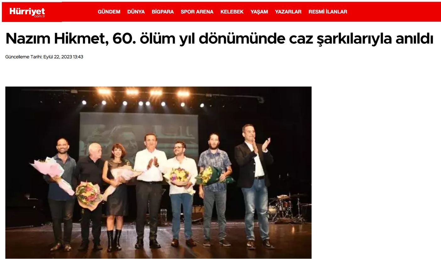 Nâzım Hikmet, 60. ölüm yıl dönümünde caz şarkılarıyla anıldı