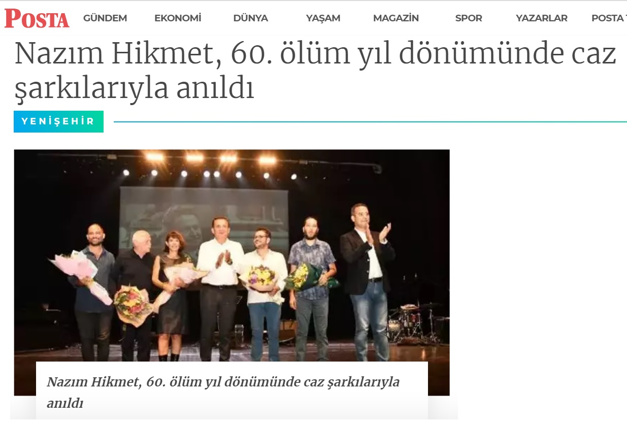 Nâzım Hikmet, 60. ölüm yıl dönümünde caz şarkılarıyla anıldı