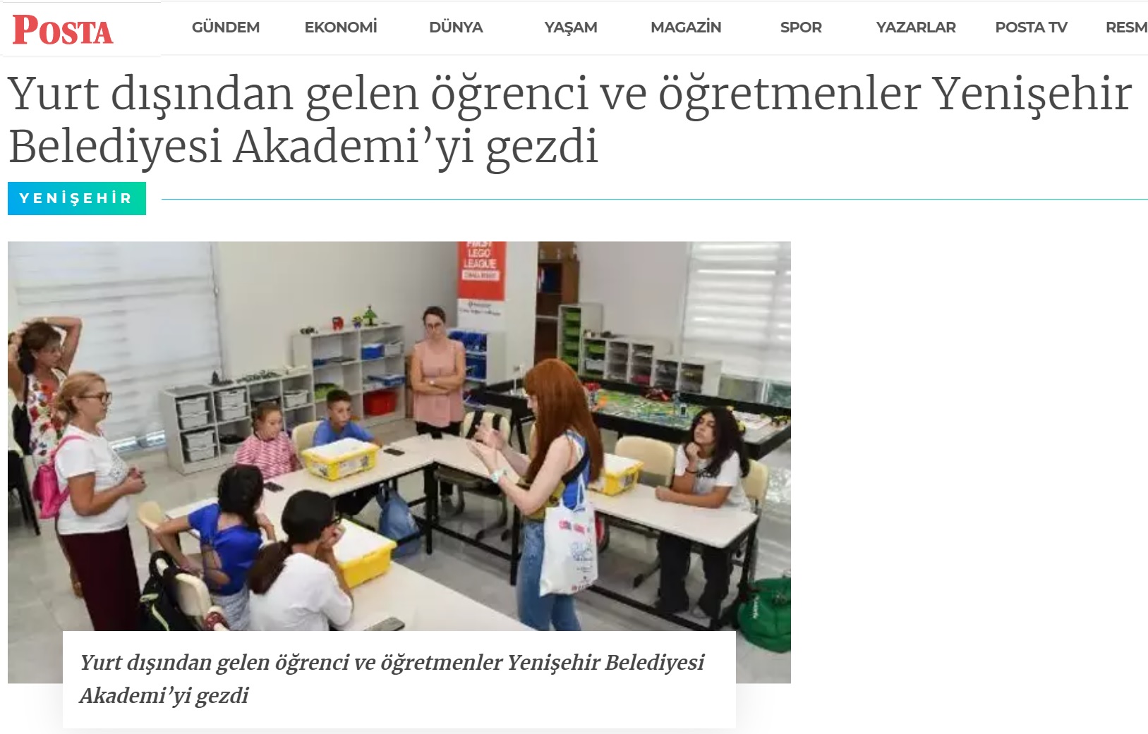 Yurt dışından gelen öğrenci ve öğretmenler Yenişehir Belediyesi Akademi’yi gezdi