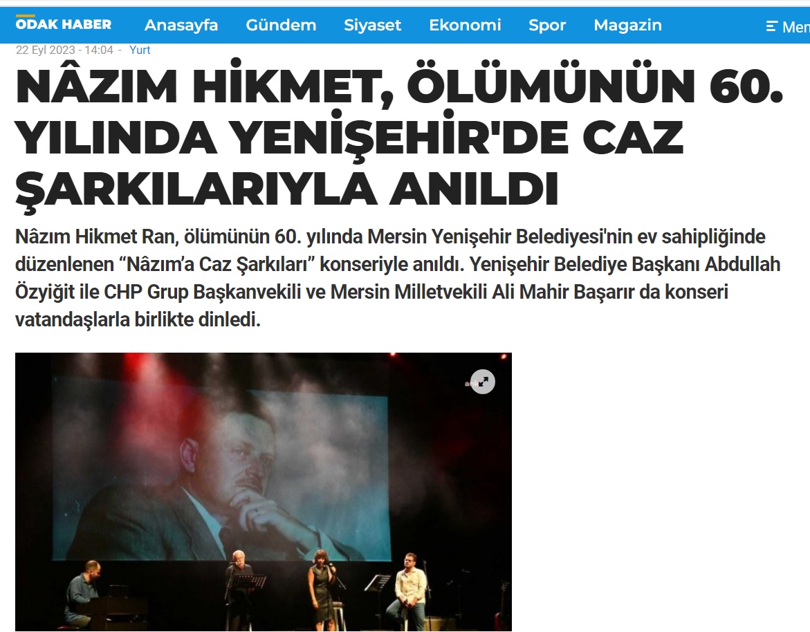 Nâzım Hikmet, 60. ölüm yıl dönümünde caz şarkılarıyla anıldı