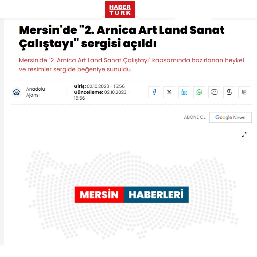 Mersin'de Arnica Art Land Sanat Çalıştayı Sergisi