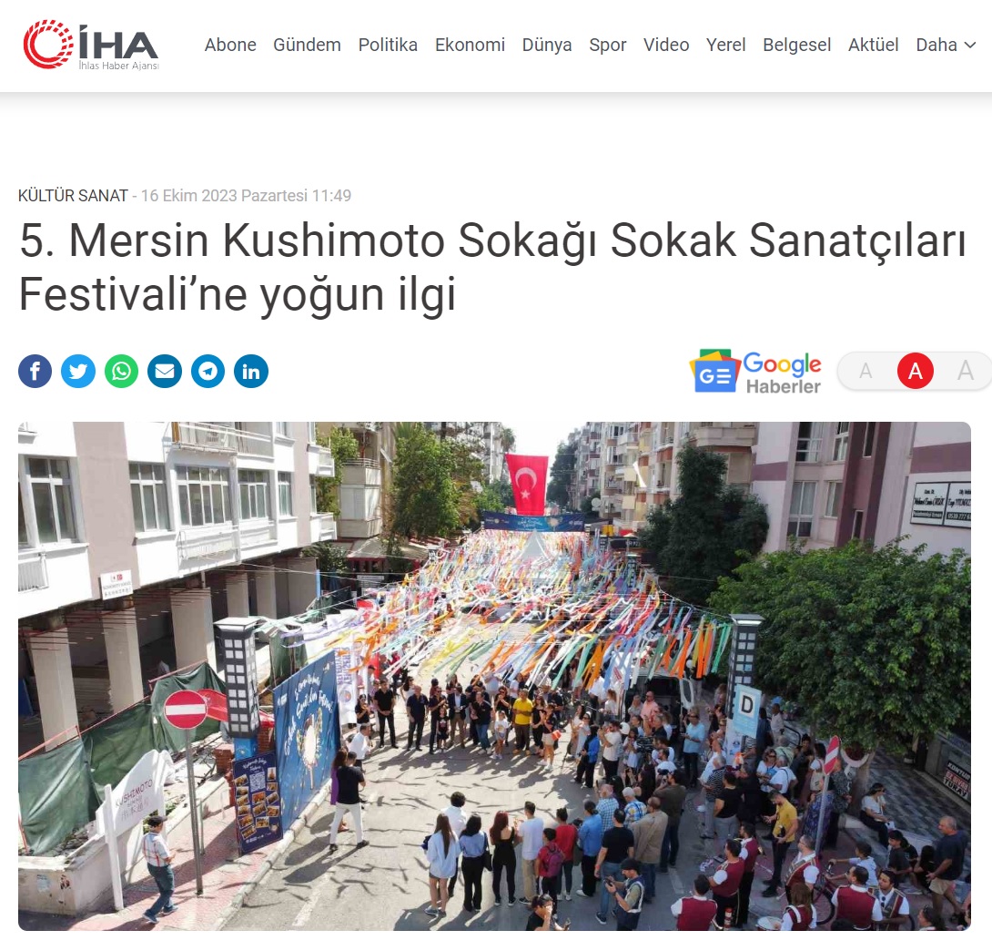 Mersinliler 5. Mersin Kushimoto Sokağı Sokak Sanatçıları Festivali’ne yoğun ilgi gösterdi