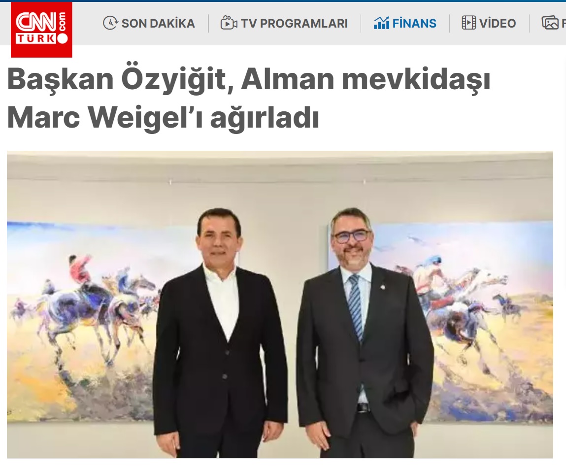 Başkan Özyiğit, Alman mevkidaşı Marc Weigel’ı ağırladı