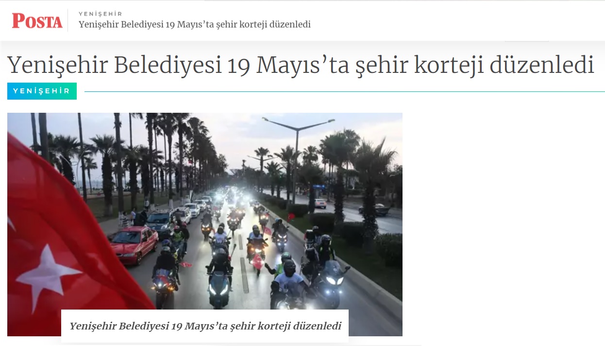 Yenişehir Belediyesi 19 Mayıs’ta şehir korteji düzenledi