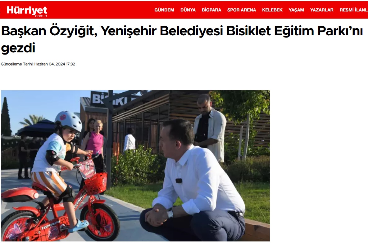 Başkan Özyiğit, Yenişehir Belediyesi Bisiklet Eğitim Parkı’nı gezdi