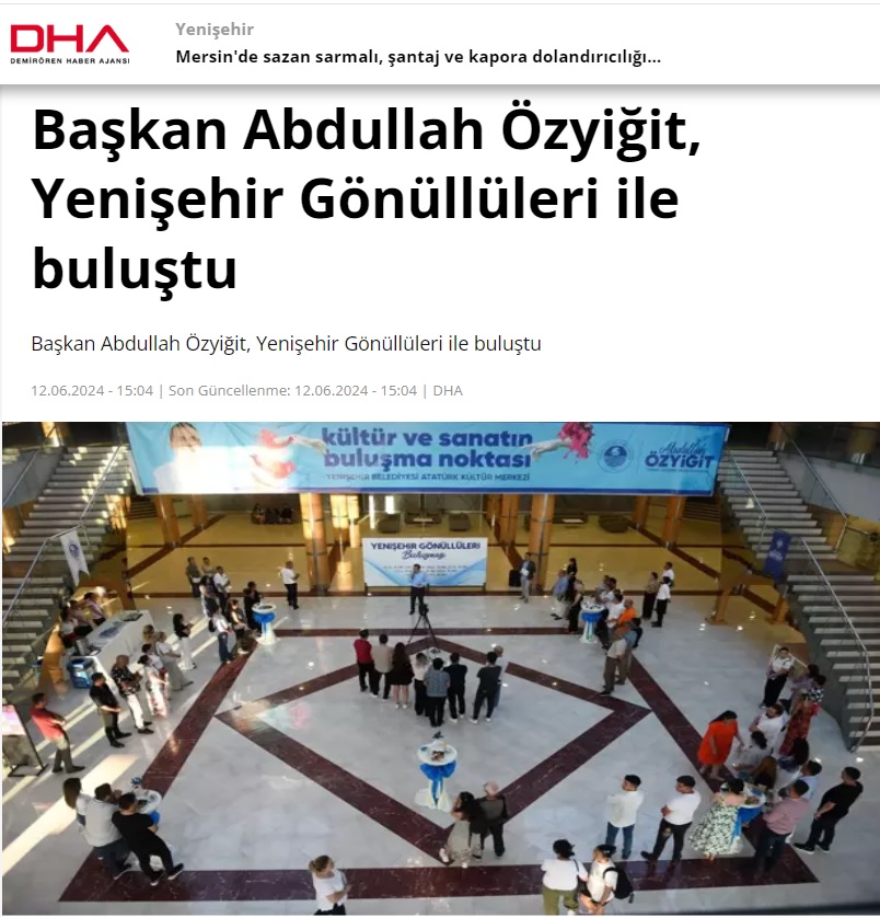 Başkan Abdullah Özyiğit, Yenişehir Gönüllüleri ile buluştu