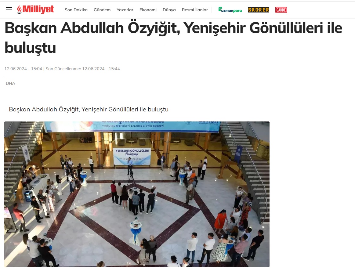 Başkan Abdullah Özyiğit, Yenişehir Gönüllüleri ile buluştu