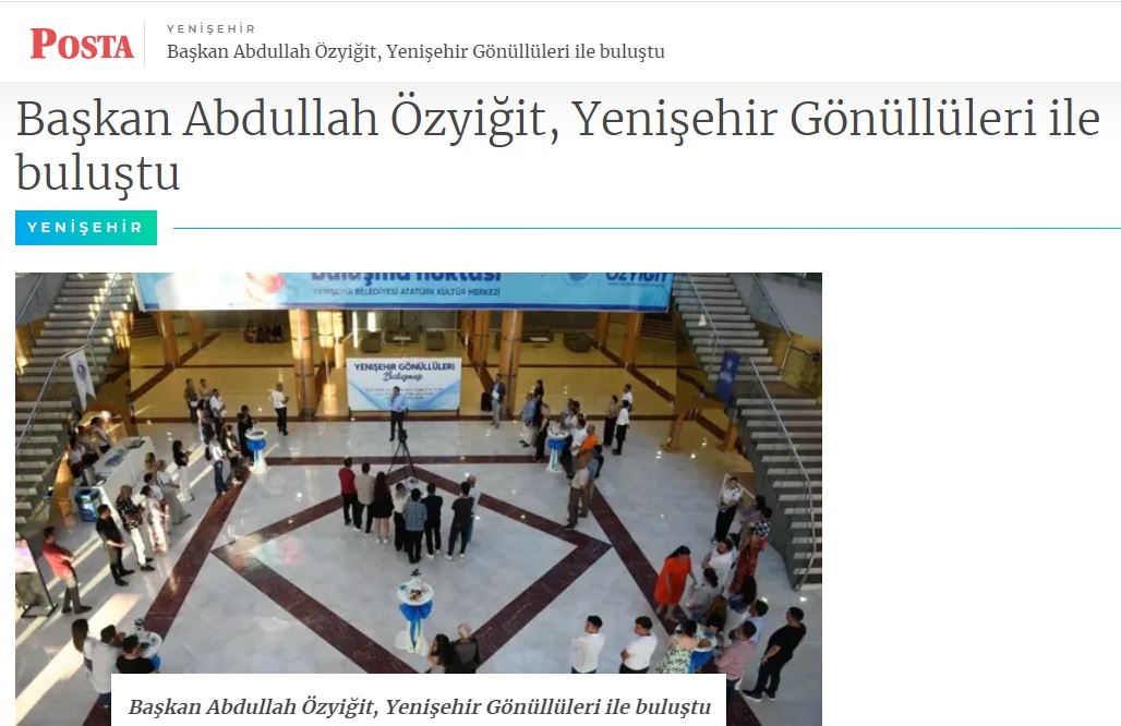 Başkan Abdullah Özyiğit, Yenişehir Gönüllüleri ile buluştu