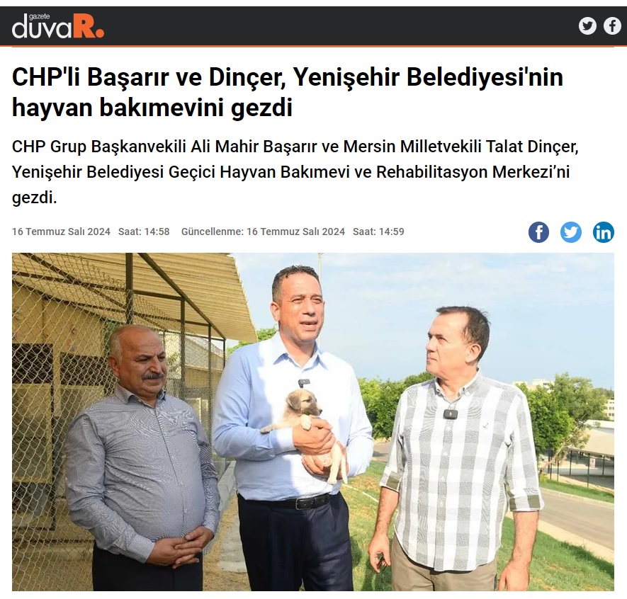 CHP Mersin milletvekilleri Yenişehir Belediyesinin hayvan bakımevini gezdi