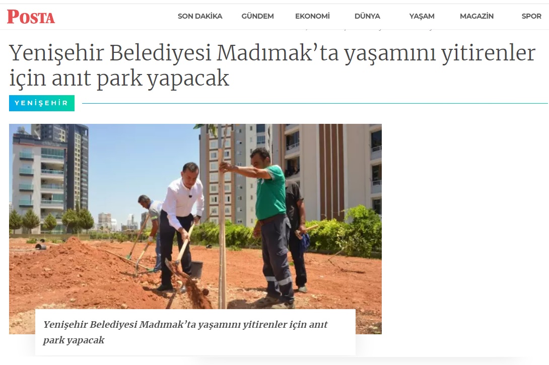 Yenişehir Belediyesi Madımak’ta yaşamını yitirenler için anıt park yapacak