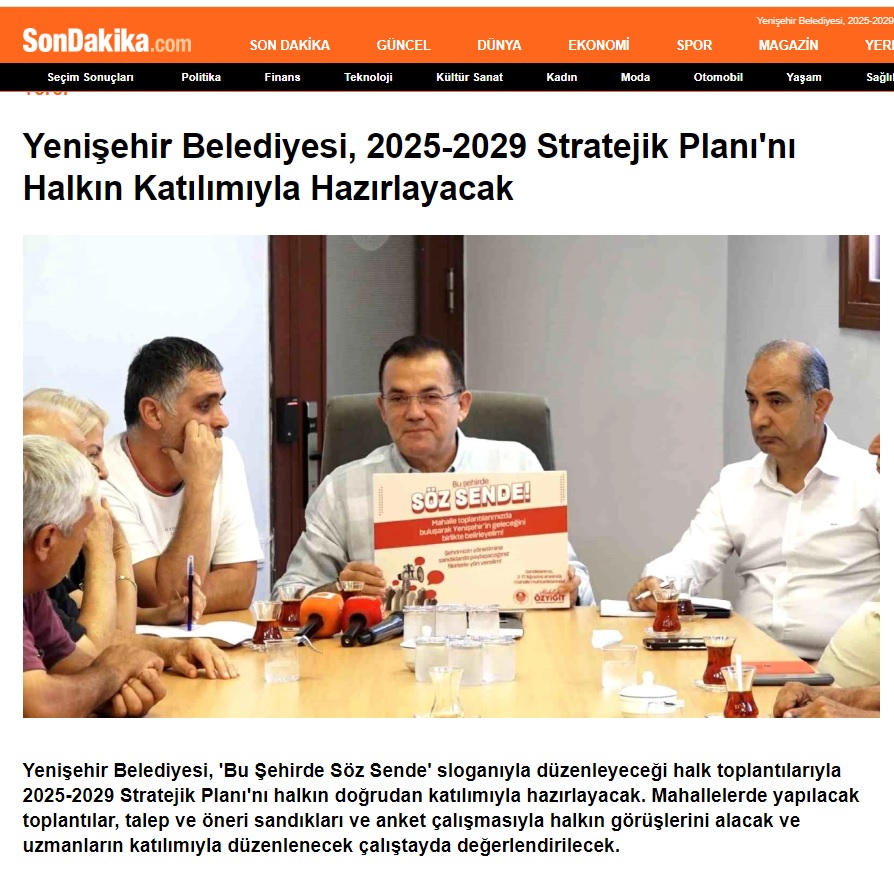 Yenişehir Belediyesi stratejik plan için tüm mahallelerde halk toplantısı yapacak