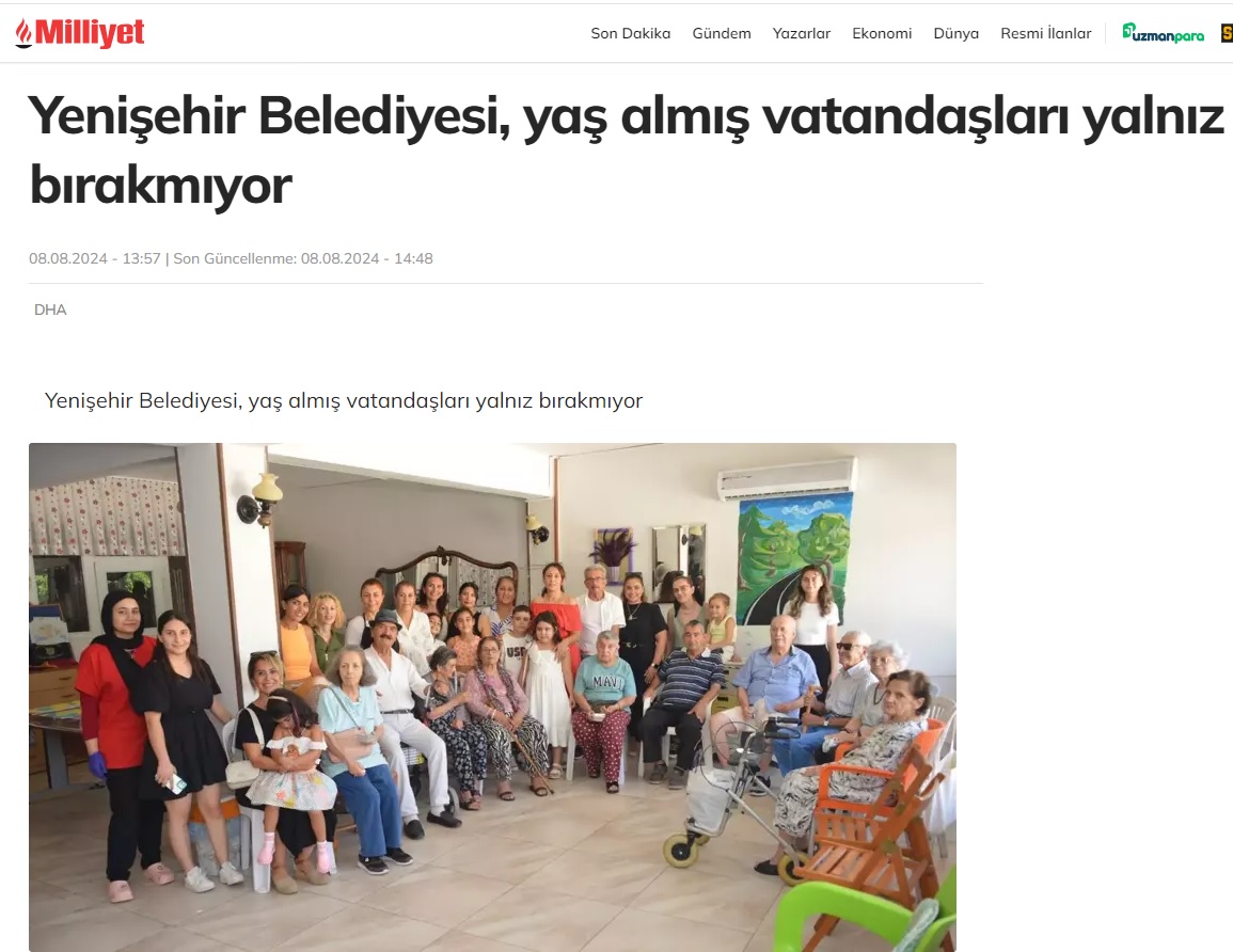 Yenişehir Belediyesi, yaş almış vatandaşları yalnız bırakmıyor