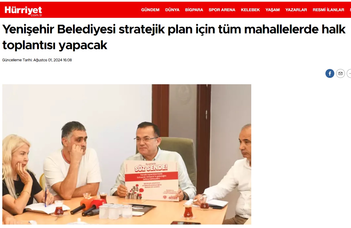 Yenişehir Belediyesi stratejik plan için tüm mahallelerde halk toplantısı yapacak