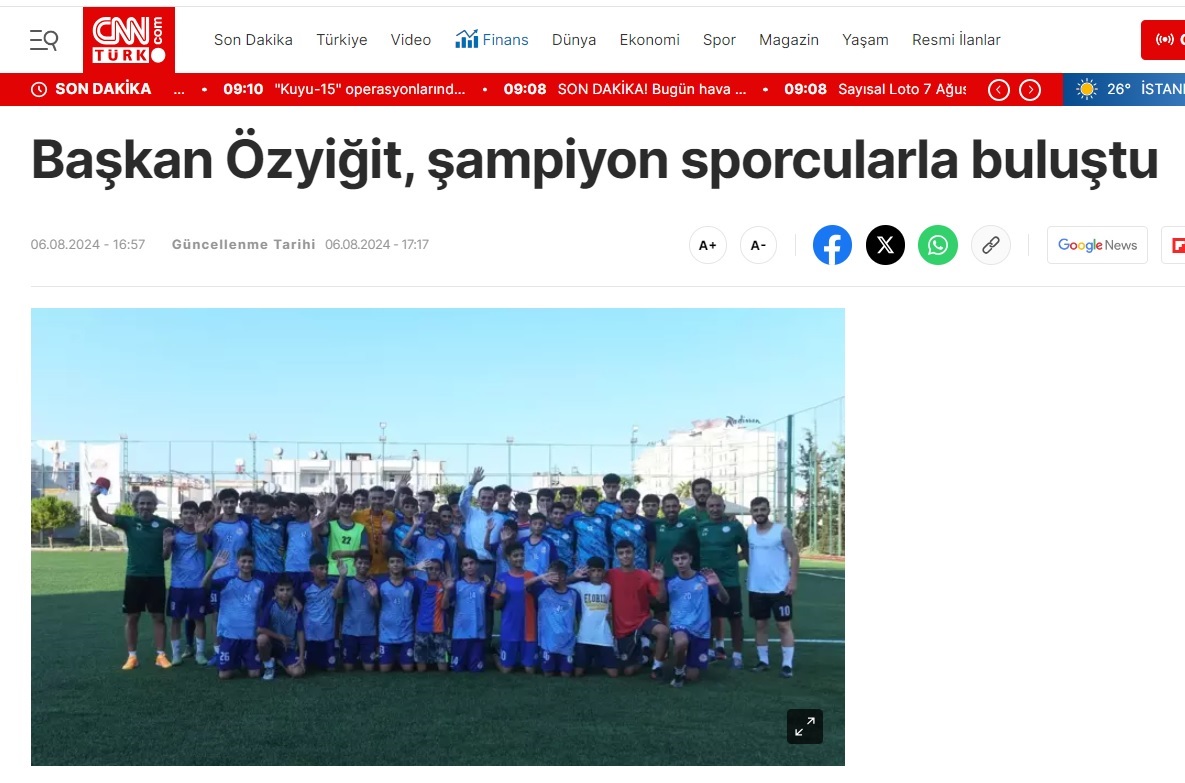 Başkan Abdullah Özyiğit, şampiyon sporcularla buluştu