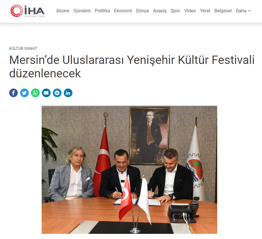 Yenişehir Belediyesi ve MTSO uluslararası kültür festivali düzenleyecek