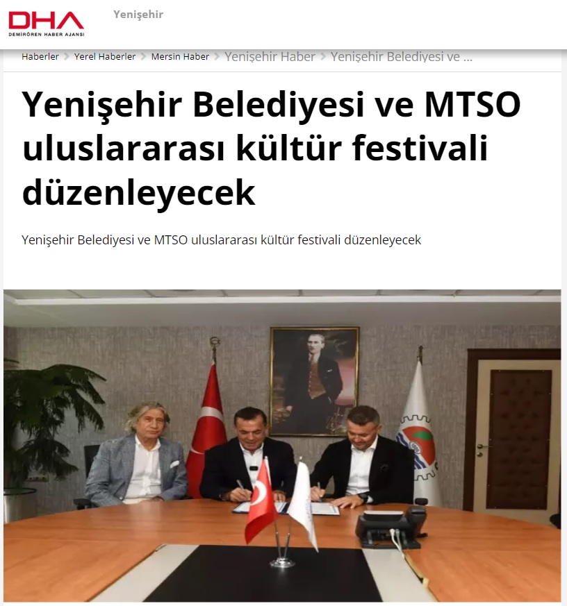 Yenişehir Belediyesi ve MTSO uluslararası kültür festivali düzenleyecek