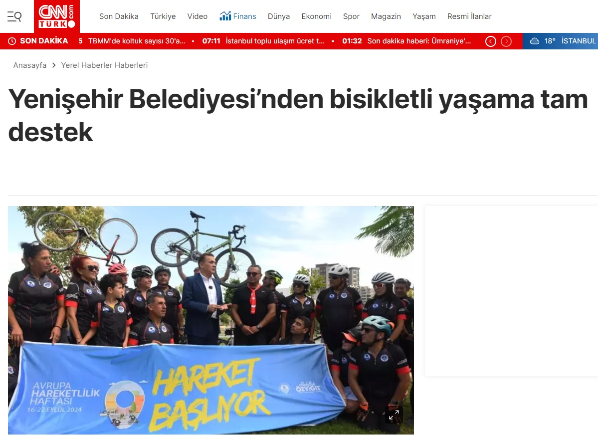 Yenişehir Belediyesinden bisikletli yaşama tam destek 