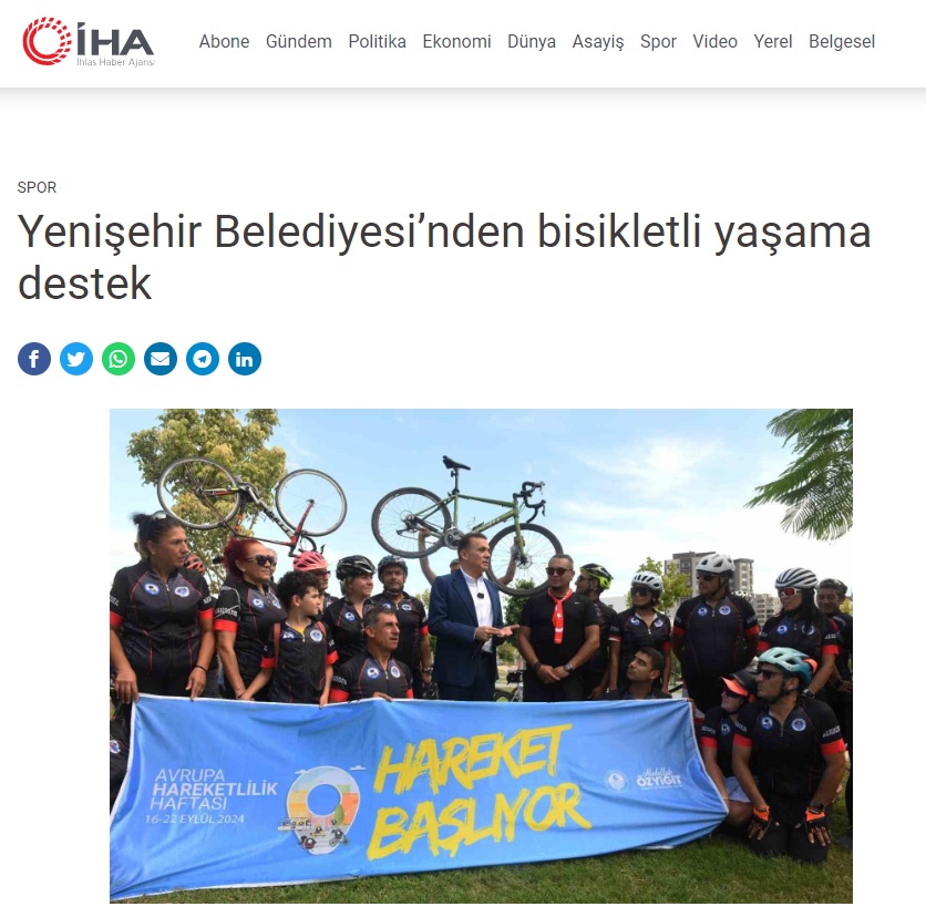 Yenişehir Belediyesinden bisikletli yaşama tam destek 