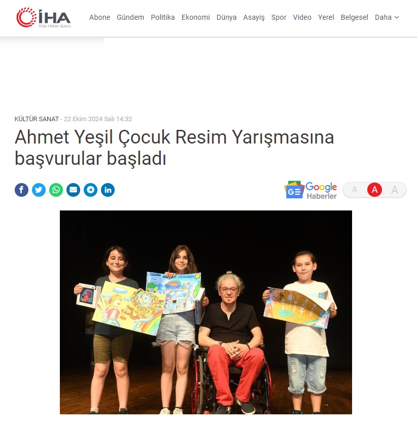 Yenişehir Belediyesi 22. Ahmet Yeşil Çocuk Resim Yarışması başvuruları başladı